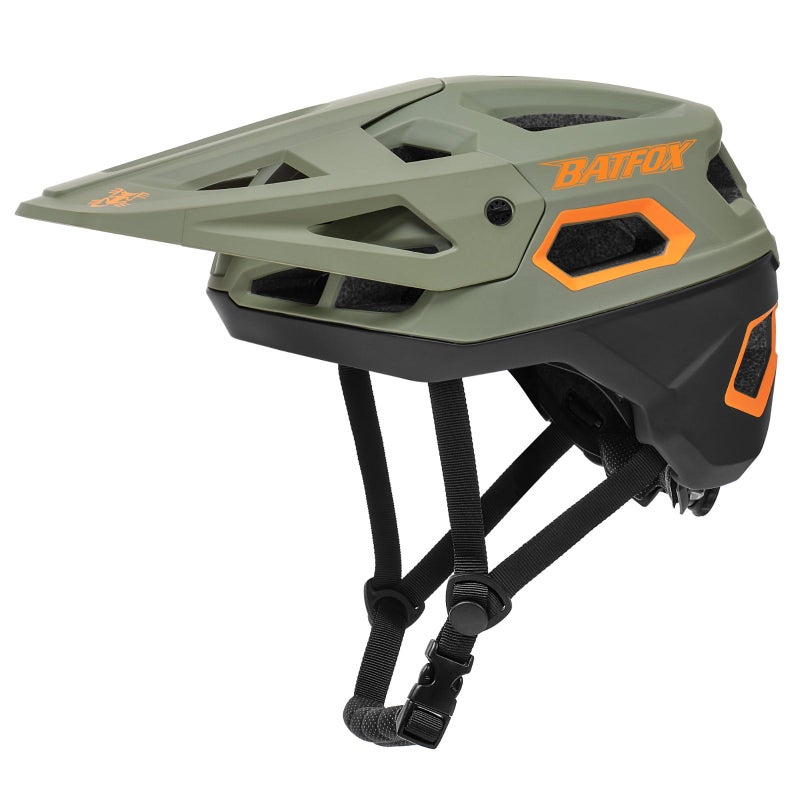 BATFOX Bike Helmet Mountain Bike Helmets for Men Women Adults MTB Bicycle Cycling BMX Bike Helmet(Army Green,L(55-59CM)) - Image 1