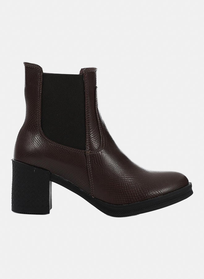 XO Style Leather Ankle Boot -   Brown - Image 2