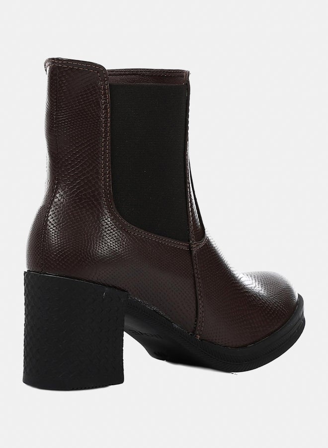XO Style Leather Ankle Boot -   Brown - Image 3
