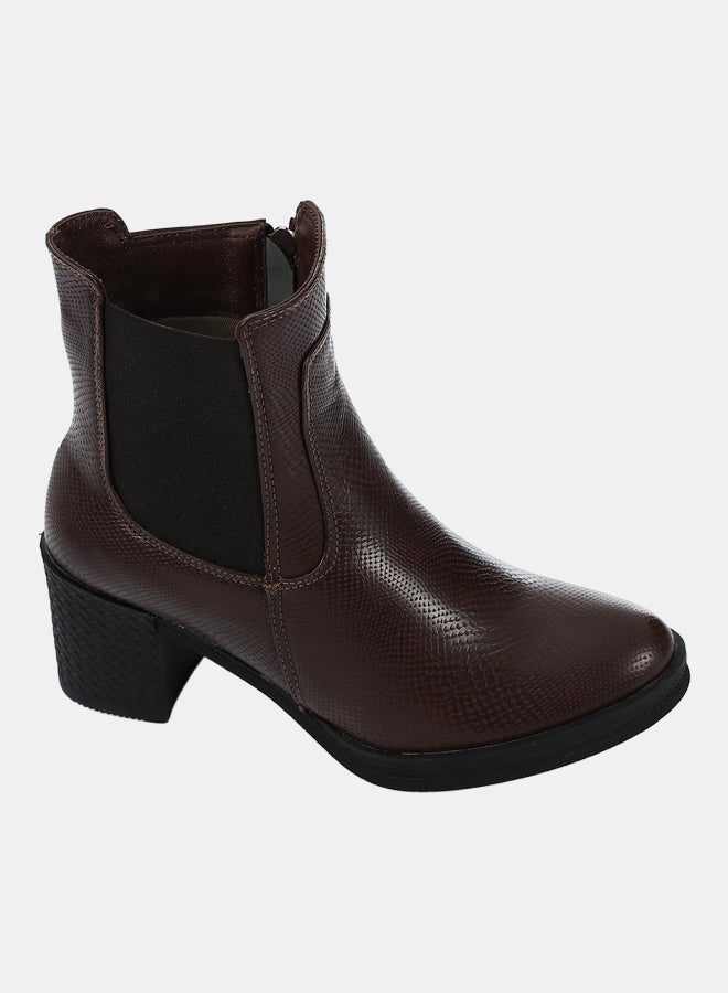 XO Style Leather Ankle Boot -   Brown - Image 1