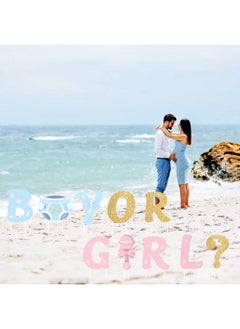 Easy Joy Gender Reveal Party Decorations Baby Shower Letters Yard Sign Newborn Baby Birthday Decor Outdoor Garden Lawn Party Decorations With Stakes Party Supplies Boy Or Girl, 10 Pieces  - Image 5