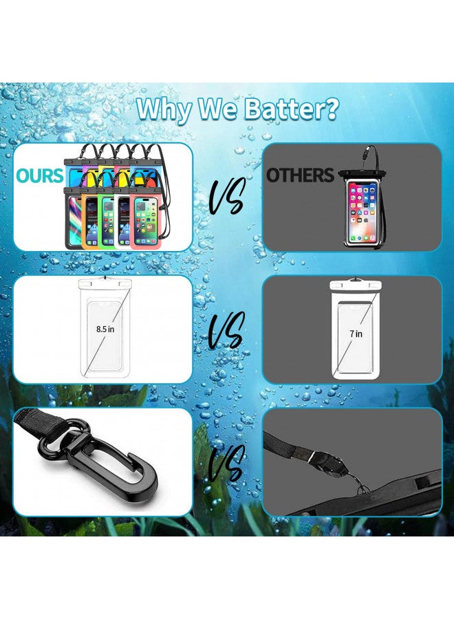 Famoby 10 Pack Multicolor Universal Waterproof Phone Pouch, Large Phone Waterproof Case Dry Bag (Protection Level: IP68) Outdoor Sports for Apple iPhone,Samsung,and up to 7.5" (Multicolor 10 Pack)  - Image 2