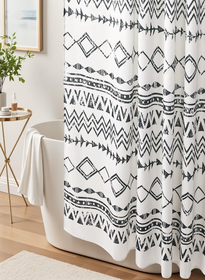 Treory Artistic Shower Curtain Set: Vintage Aztec Shower Curtain, Southwestern Native Tribal Geometric Waterproof Fabric, Retro Boho Bathtub Bathroom Decorations Home Décor with Hooks, 72" x 72" - Image 4