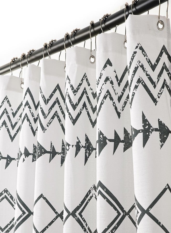 Treory Artistic Shower Curtain Set: Vintage Aztec Shower Curtain, Southwestern Native Tribal Geometric Waterproof Fabric, Retro Boho Bathtub Bathroom Decorations Home Décor with Hooks, 72" x 72" - Image 2