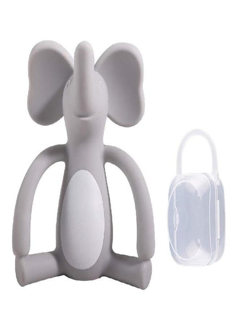 Baby Teether, Pacifier, Food Grade Liquid Silicone Baby Teething Toy, Soft Infant Teether Chew Toy, BPA Free, Multi-Texture Design Cute Elephant Teether, Soft and Durable (Gray Elephant)