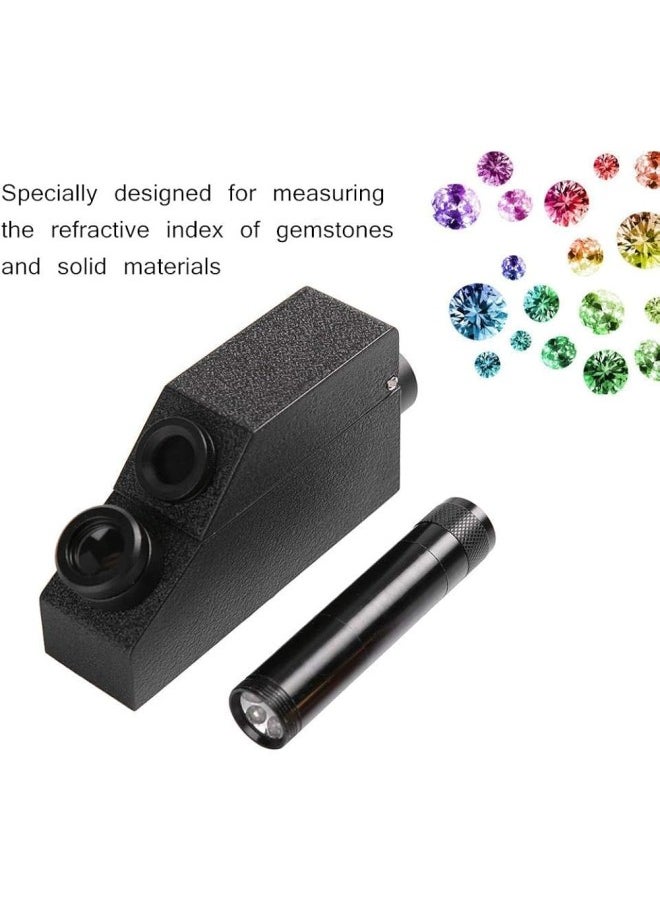 klarako - Gem Refractometer,Jewelry RHG181 1.30-1.81 Professional Gemstone ldentification Gem Refractometer with 3ml Reflective Index Fluid for Gemologists Travel/Portable Lab Suitcase. - Image 1