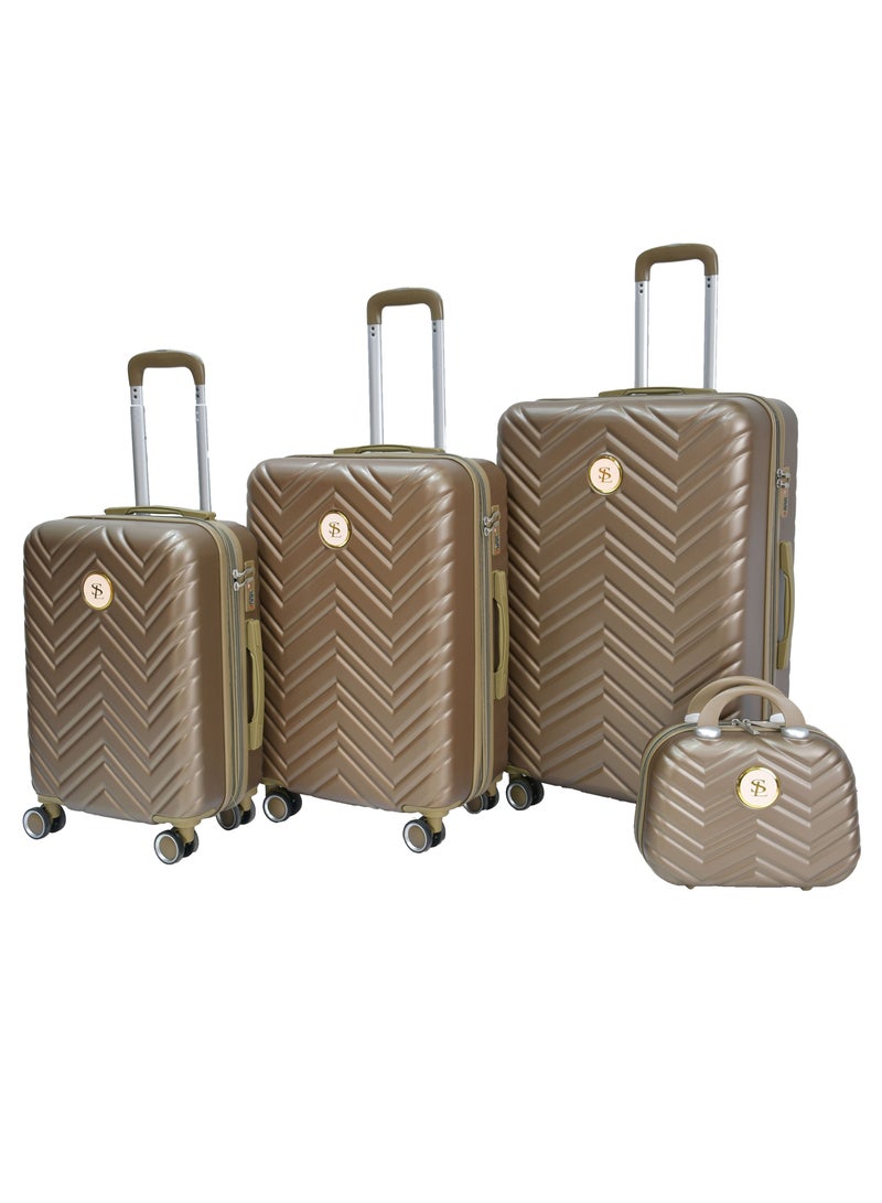 Star Line  Unisex Luggage Hard Trolley Travel Bags 4 Pieces Set Sizes 14/20/24/28 Grey - Image 1