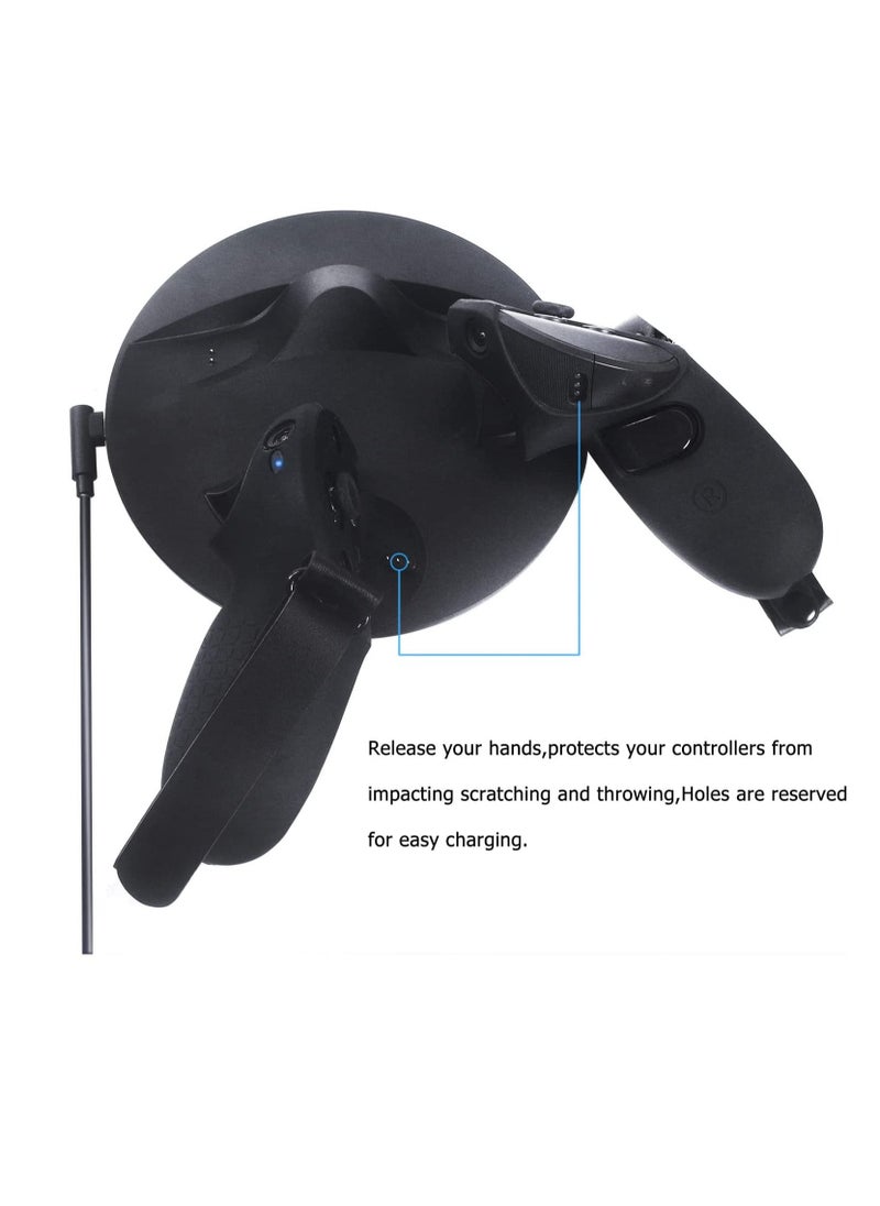 SYOSI - Controller Grips Protector Compatible with Meta Quest Pro Touch Game Controller Protector Cover Precise Hole Position Soft Silicone Grips Accessories with Knuckle Straps  Black - Image 1