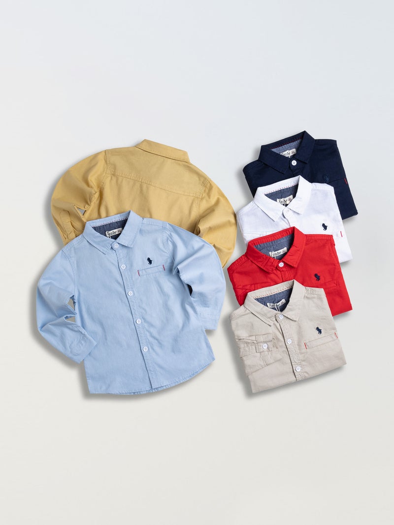 Boys' Shirt Factory Boy Baby Cotton Stretch Top Casual Children'S Cotton Shirt Trade - Image 2