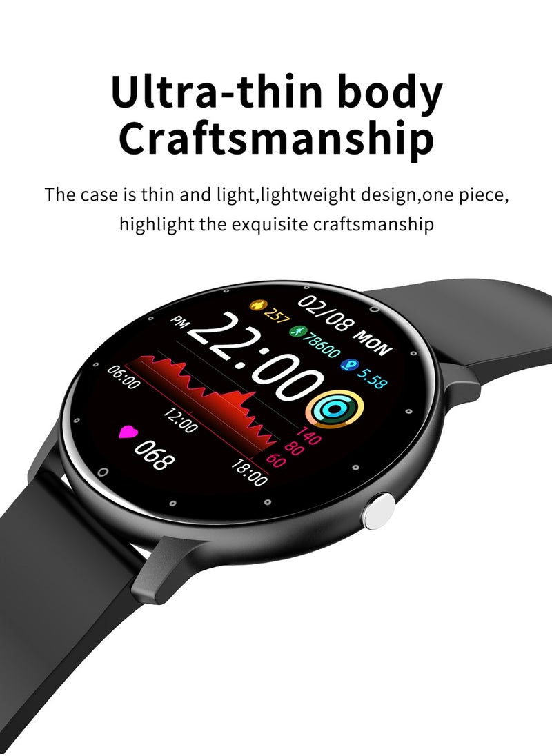 RollsTimi  - Men's Round Bluetooth Smartwatch, 1.28 Inch Full Screen Touch, Answer/Make Calls, Message And Event Reminders, Exercise Sleep Heart Rate Monitoring, Support Multiple Languages, Android 5.0 And IOS 9.0 And Above Universal, RT ZL02 Pro Black - Image 1