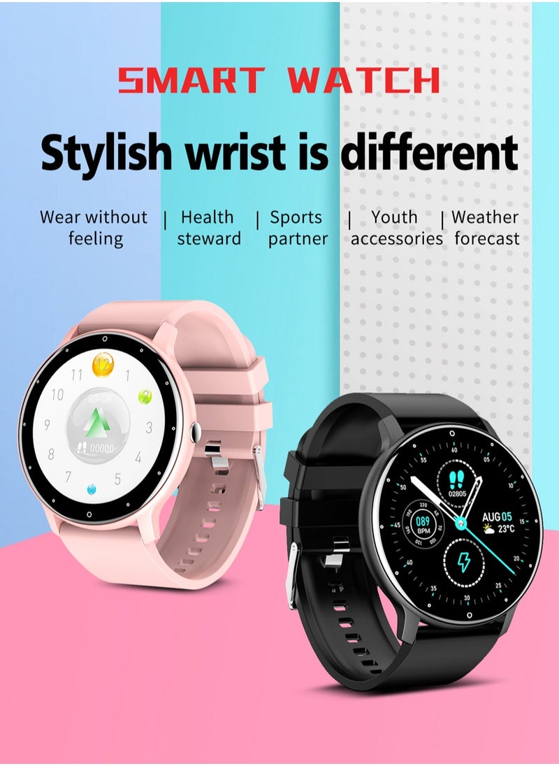 RollsTimi  - Men's Round Bluetooth Smartwatch, 1.28 Inch Full Screen Touch, Answer/Make Calls, Message And Event Reminders, Exercise Sleep Heart Rate Monitoring, Support Multiple Languages, Android 5.0 And IOS 9.0 And Above Universal, RT ZL02 Pro Black - Image 1