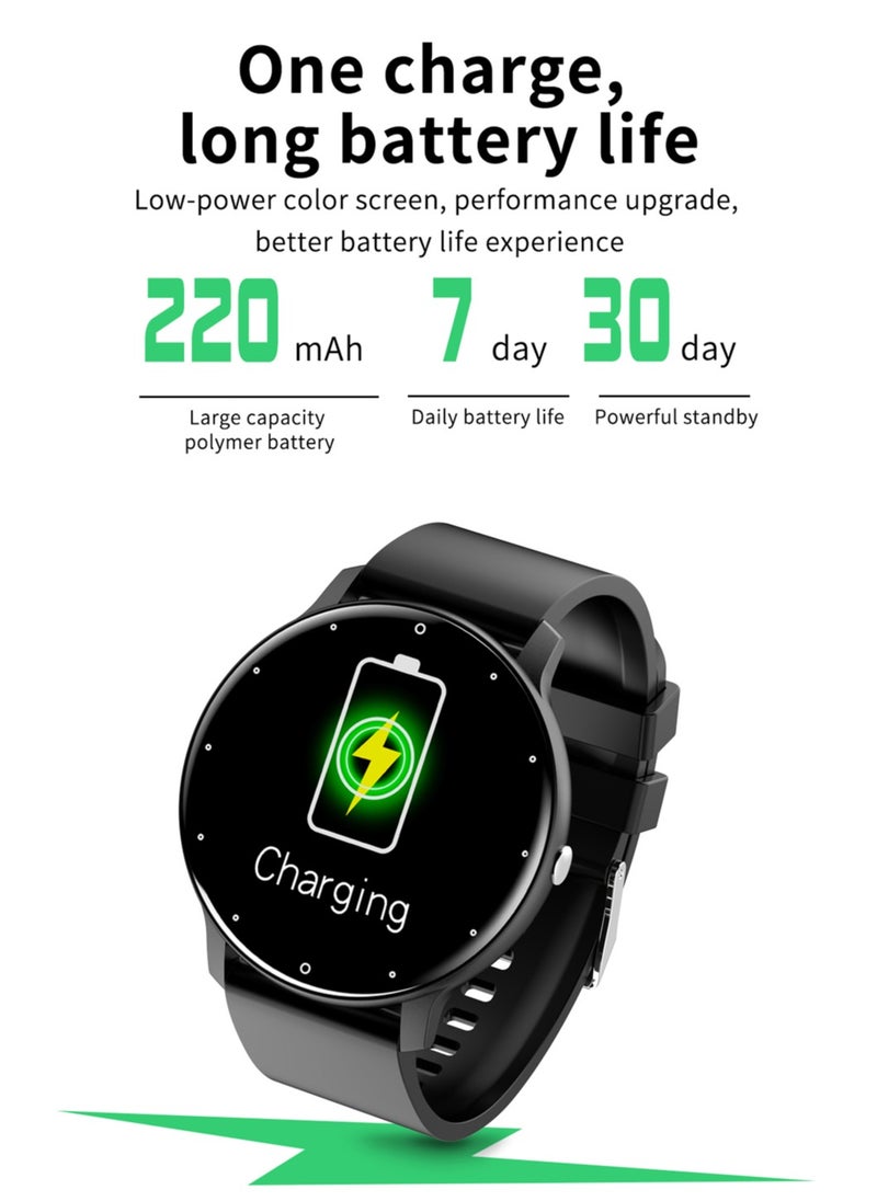 RollsTimi  - Men's Round Bluetooth Smartwatch, 1.28 Inch Full Screen Touch, Answer/Make Calls, Message And Event Reminders, Exercise Sleep Heart Rate Monitoring, Support Multiple Languages, Android 5.0 And IOS 9.0 And Above Universal, RT ZL02 Pro Black - Image 1