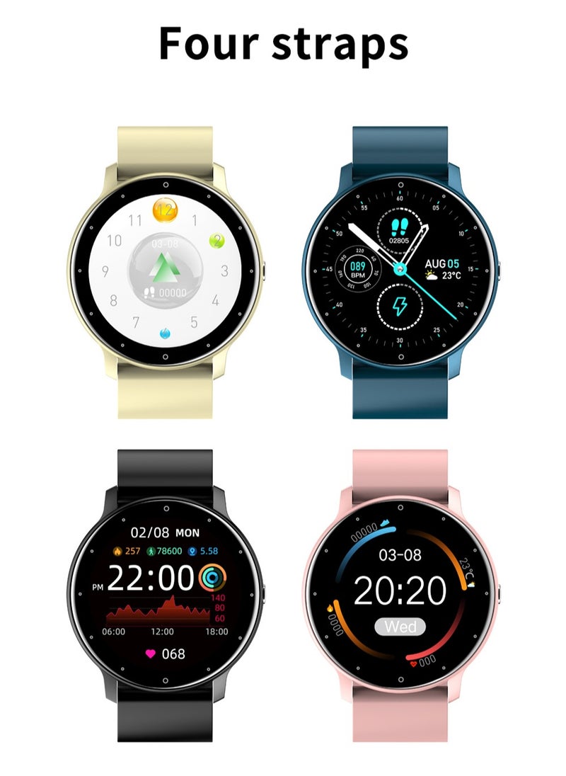 RollsTimi  - Men's Round Bluetooth Smartwatch, 1.28 Inch Full Screen Touch, Answer/Make Calls, Message And Event Reminders, Exercise Sleep Heart Rate Monitoring, Support Multiple Languages, Android 5.0 And IOS 9.0 And Above Universal, RT ZL02 Pro Black - Image 1