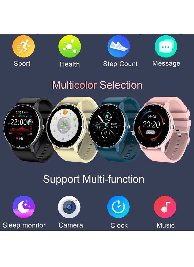 RollsTimi  - Men's Round Bluetooth Smartwatch, 1.28 Inch Full Screen Touch, Answer/Make Calls, Message And Event Reminders, Exercise Sleep Heart Rate Monitoring, Support Multiple Languages, Android 5.0 And IOS 9.0 And Above Universal, RT ZL02 Pro Black - Image 1