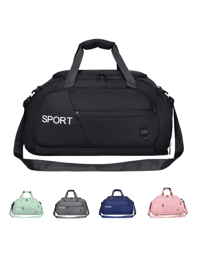 Excefore Sports Duffle Bag, Travel Duffle Bag, Gym Duffel Bagwith Shoe Compartment &Wet Pocket, Foldable Travel Duffel Bags for Men Women, Waterproof Carry on Duffel Bag Backpack(Black)  - Image 1