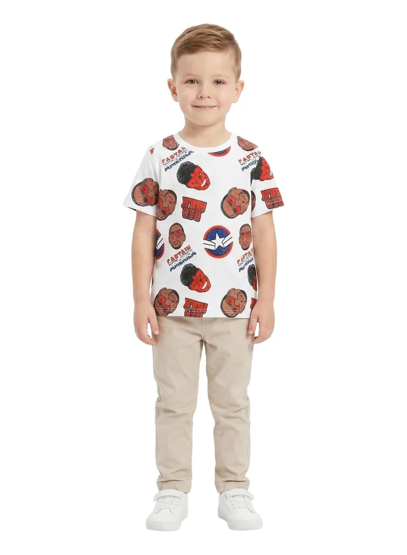 MARVEL Toddler Boys Marvel Captain America All-Over Print T-Shirt