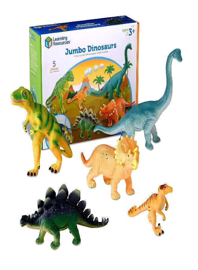 Learning Resources Learning Resources Jumbo Dinosaurs - 5 Pieces, Ages 3+ Toddler Learning Toys, Dinosaurs for Toddlers, Dinosaurs Figures, Kids' Play Dinosaur - Image 1