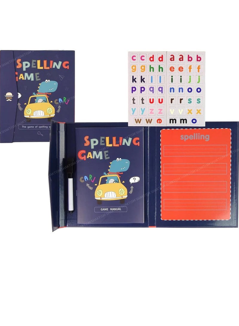 SHAKTISM Matching Letter Spell Learning Game Educational Toys Sight Words Games Preschool Activities Spelling Letter Words Gift for Kids (Magnetic Word) 1 Book Blue  - Image 1