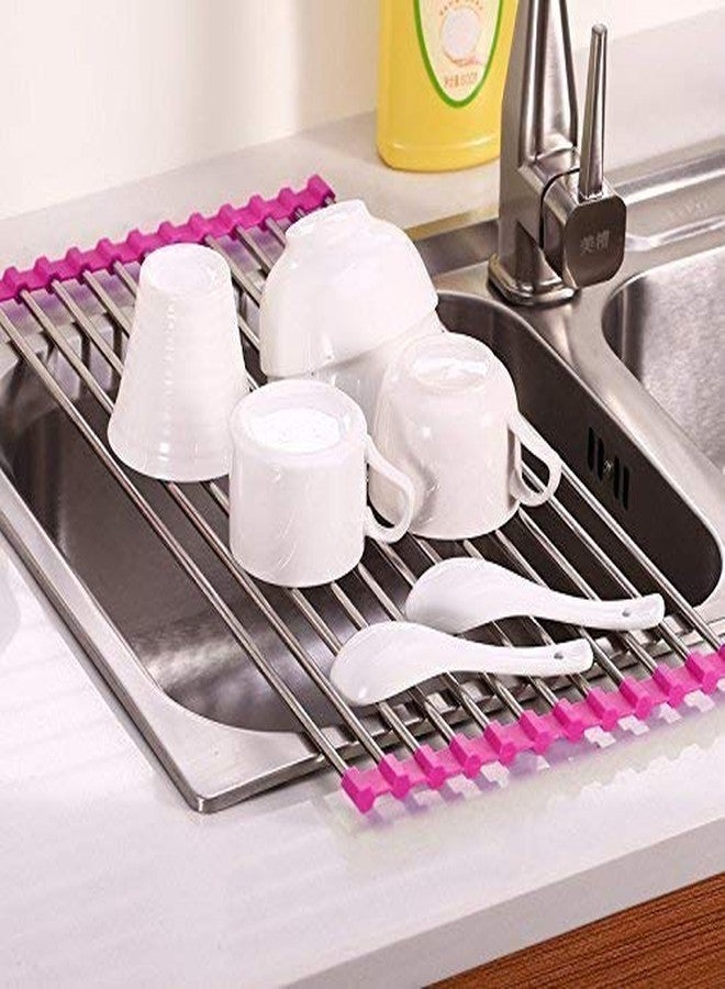DONDA Stainless Steel Foldable Drain Rack for Kitchen Sink | Portable Dish Drainer Rack for Crockery, Utensils, Fruits & Vegetables | Space-Saving, Anti-Rust - Image 2
