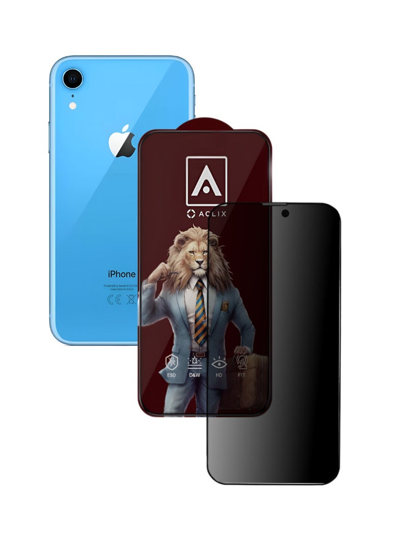 ACLIX Antistatic ESD Dustproof Premium Quality High Definition Anti-Spy Privacy Tempered Glass Screen Protector Designed For  iPhone XR - Image 1