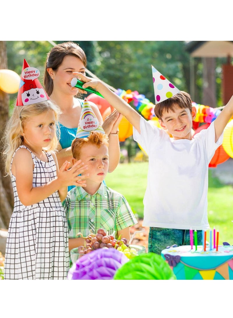 واي آند دي 40 Pieces Rainbow Birthday Party Hats, Supplies and Decorations, Cone Hats Art Craft Caps for Kids Adults - Image 4