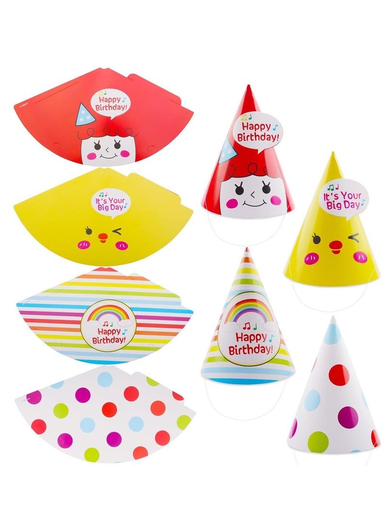واي آند دي 40 Pieces Rainbow Birthday Party Hats, Supplies and Decorations, Cone Hats Art Craft Caps for Kids Adults - Image 2
