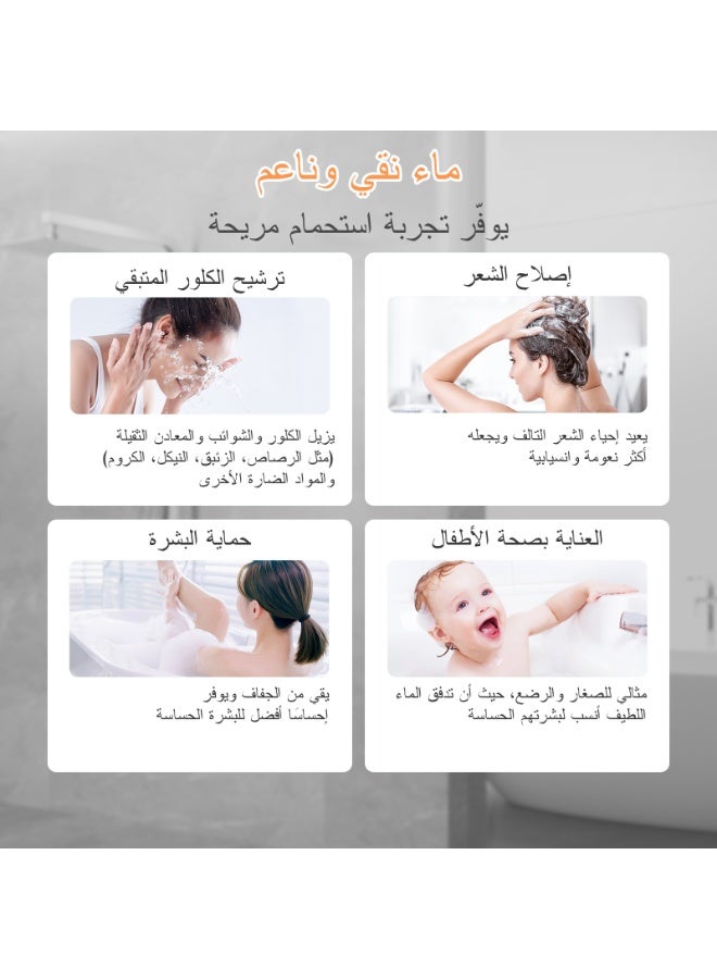 FEELSO رأس دش مزود بفلتر لمعالجة المياه القاسية مكون من 15 مرحلة، مع 3+1 أنماط لرشاش الماء بضغط ماء عالي مع خرطوم بطول 1.5 م من فيلسو، لون رمادي - Image 4