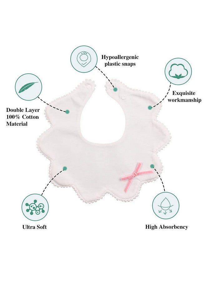 JANGANNSA 3 PCS Flower Baby Bibs Infant Burp Clothes for Baby Girls Saliva Towel Cotton Infant Toddler Girls Bibs(3 PCS -B) - Image 1