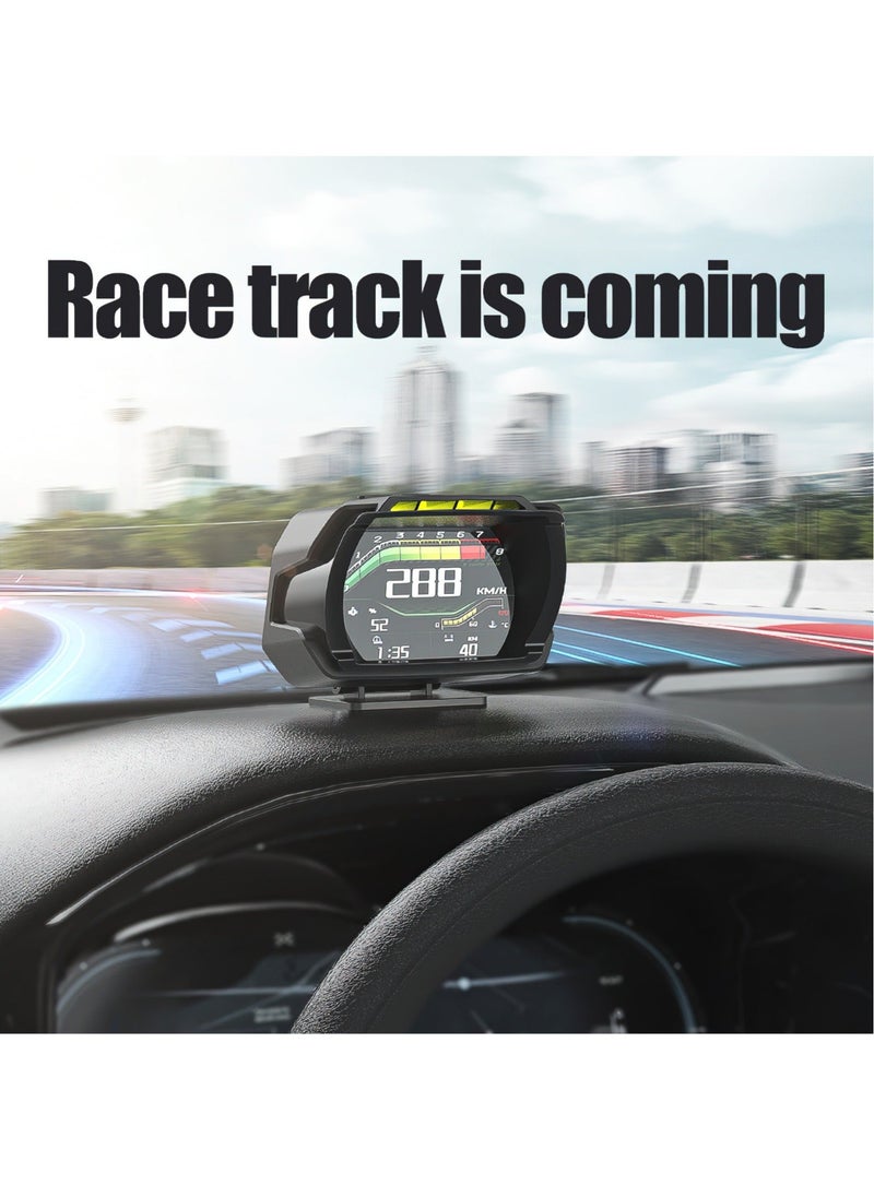 Generic - A580 GPS+OBD2 Smart Car HUD Head Up Display, Digital Speed Voltage Auto Gauge, Oil Water Temp RPM Turbo Gauge - Image 1