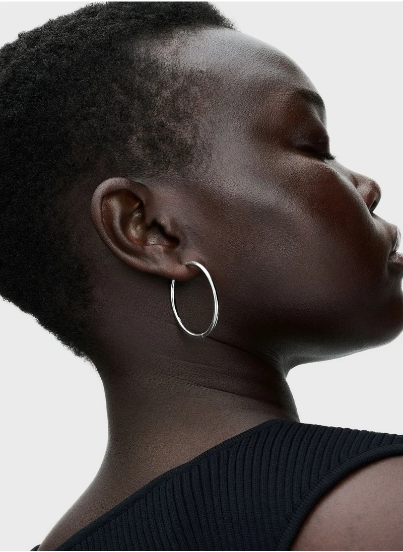 باندورا Pandora Moments 40 Mm Charm Hoop Earrings