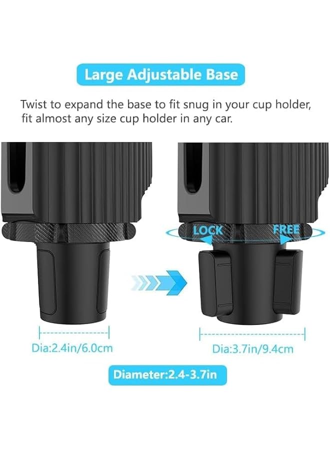 S-TOP Car Cup Holder Phone Mount: Universal Auto Cell Phone Stand with Drink Expand Cup Holder for SUV | Automobile |Compatible with iPhone & Samsung and Android Smartphone-Black (green) - Image 1