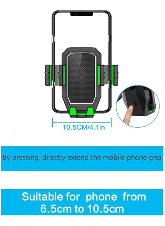 S-TOP Car Cup Holder Phone Mount: Universal Auto Cell Phone Stand with Drink Expand Cup Holder for SUV | Automobile |Compatible with iPhone & Samsung and Android Smartphone-Black (green) - Image 2