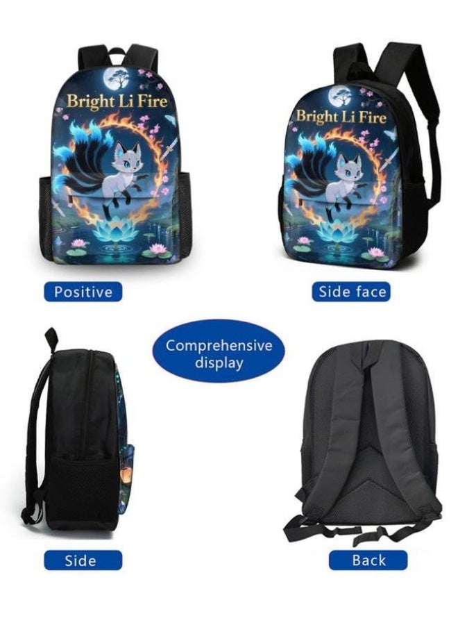 Bright Li Fire Three-piece set of cartoon bags, easily cope with various occasions (students, children, friends' outings, mountain climbing, schooling, etc.) | Backpack + hand-held + stationery bag | School season/holiday gifts - 17 - Image 4