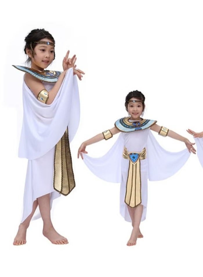general Girl Ancient Egyptian Princess Dress Cosplay Costume With Accessories For Kids Carnival Party Costume Dress - Image 4