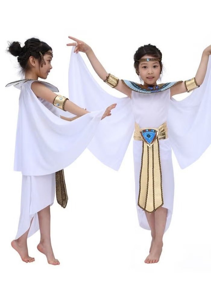 general Girl Ancient Egyptian Princess Dress Cosplay Costume With Accessories For Kids Carnival Party Costume Dress - Image 5