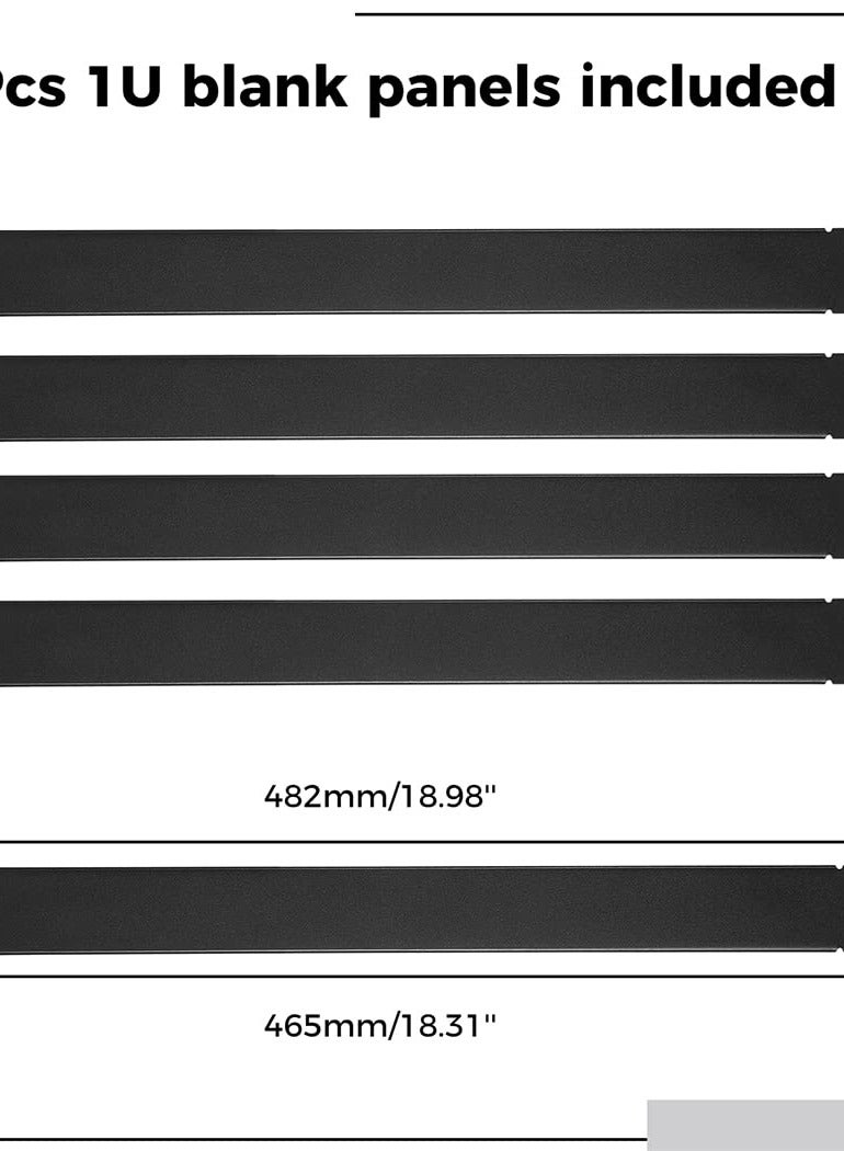 Excefore 1U Blank Panel, 5 Pcs Metal Rack Mount Filler Panels, Suitable for 19-inch Server Rack Cabinets/Enclosures/Network Cabinets, Color: Black.  - Image 5
