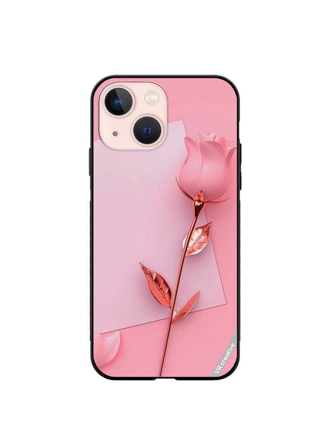 VR CREATIVE Protective Case Cover For Apple iPhone 13 mini Pink Rose Design Multicolour - Image 1