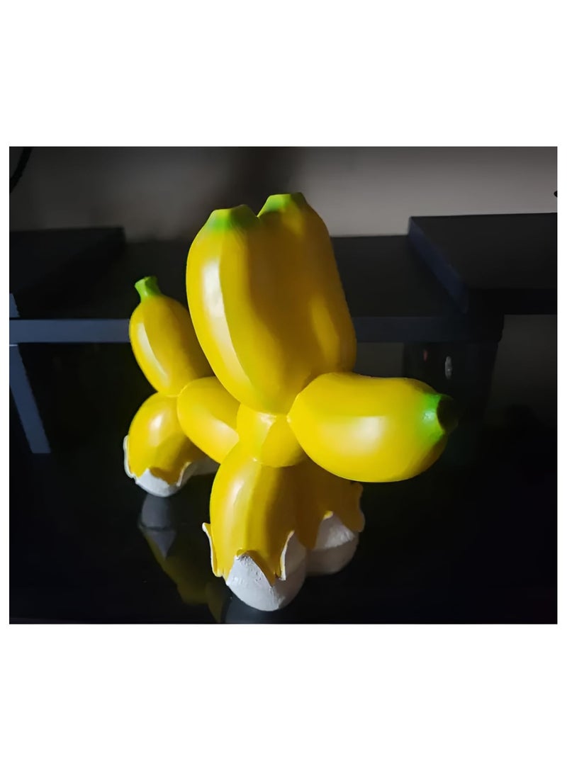 SYOSI Creative Banana Balloon Dog Resin, Home Decor Statue, Funny Balloon Dog Sculpture, Modern Animal Art Crafts, Creative Collectible Figurine, Tabletop Ornament for Home Bedroom Living Room Décor - Image 5