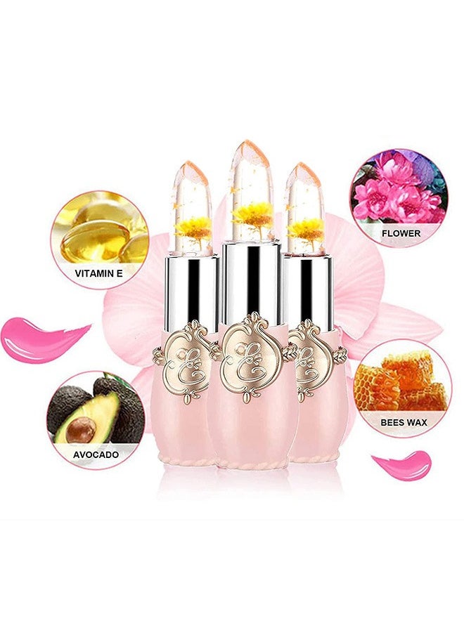 Vibely - Crystal Flower Jelly Lipstick,Magic Color Changing Lipstick,PH Clear Temperature Color Changing Lip Gloss,Lip Balm,Long Lasting Nourishing Moisturizing Lip Stic - Image 1