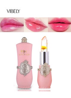 Crystal Flower Jelly Lipstick,Magic Color Changing Lipstick,PH Clear Temperature Color Changing Lip Gloss,Lip Balm,Long Lasting Nourishing Moisturizing Lip Stic