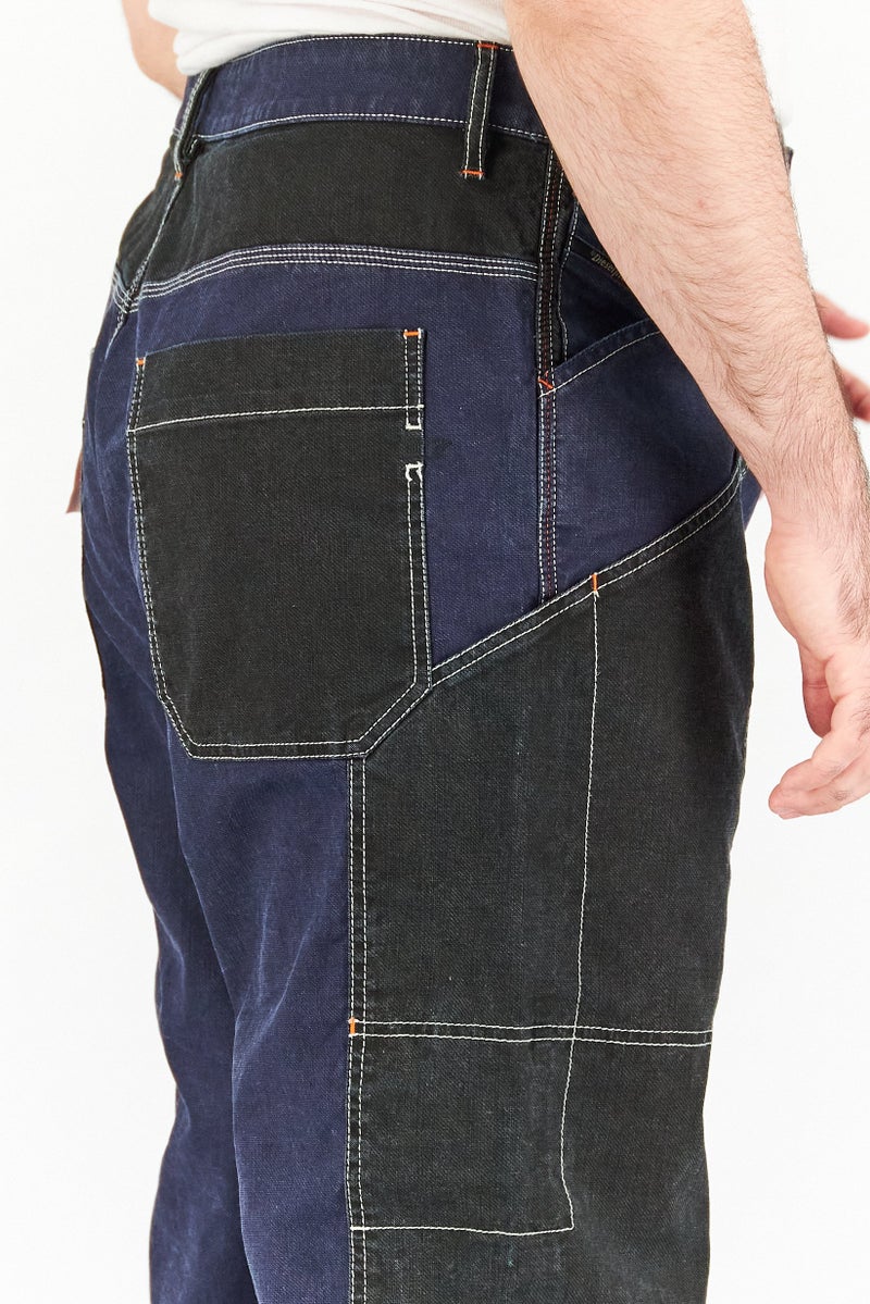 DIESEL Men Straight Fit Two-Tone Stretchable Jeans, Blue Wash  - Image 3
