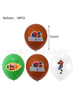 Generic Super Bowl rugby American Football childrens birthday party tableware paper plate tissue tablecloth decoration party supplies Balloon 18PCs-Rugby 