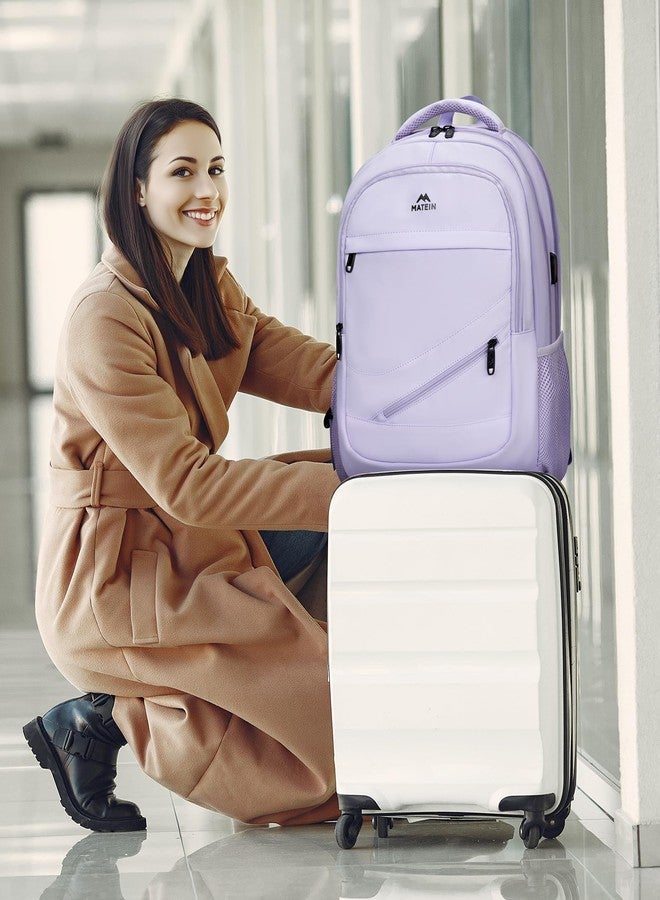MATEIN Large 17 Inch Laptop Backpack for Women, Lightweight Travel Backpack Fits College School Essentials, Anti Theft Work Commute Nursing Computer Bag TSA Approved for Weekender Trip, Light Purple - Image 3