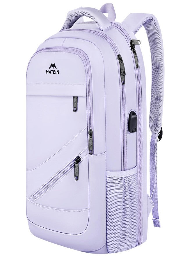 MATEIN Large 17 Inch Laptop Backpack for Women, Lightweight Travel Backpack Fits College School Essentials, Anti Theft Work Commute Nursing Computer Bag TSA Approved for Weekender Trip, Light Purple - Image 1