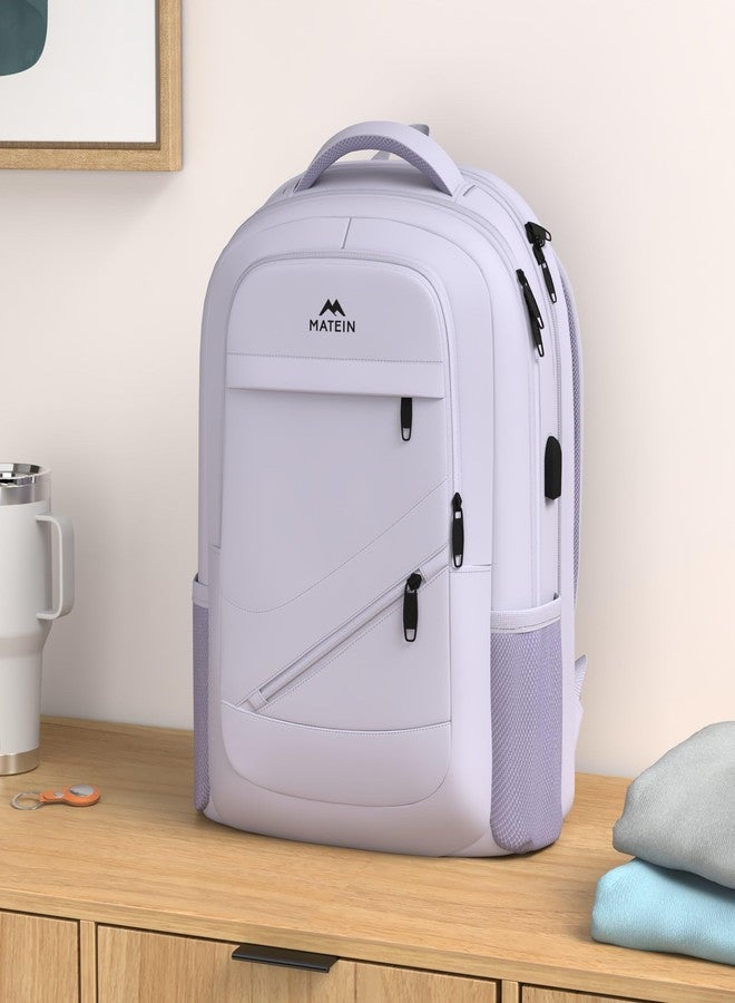 MATEIN Large 17 Inch Laptop Backpack for Women, Lightweight Travel Backpack Fits College School Essentials, Anti Theft Work Commute Nursing Computer Bag TSA Approved for Weekender Trip, Light Purple - Image 2