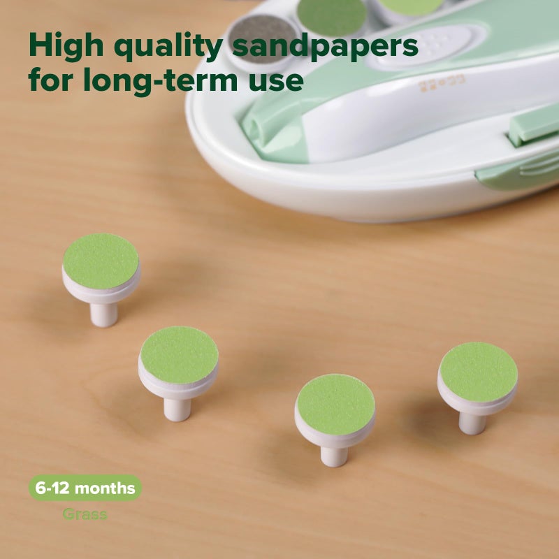 haakaa Electric Nail Trimmer Replacement Pads Baby Nail Trimmer Heads Compatible with All haakaa Nail Trimmers, Suitable for 6-12 Months, Grass - Image 5