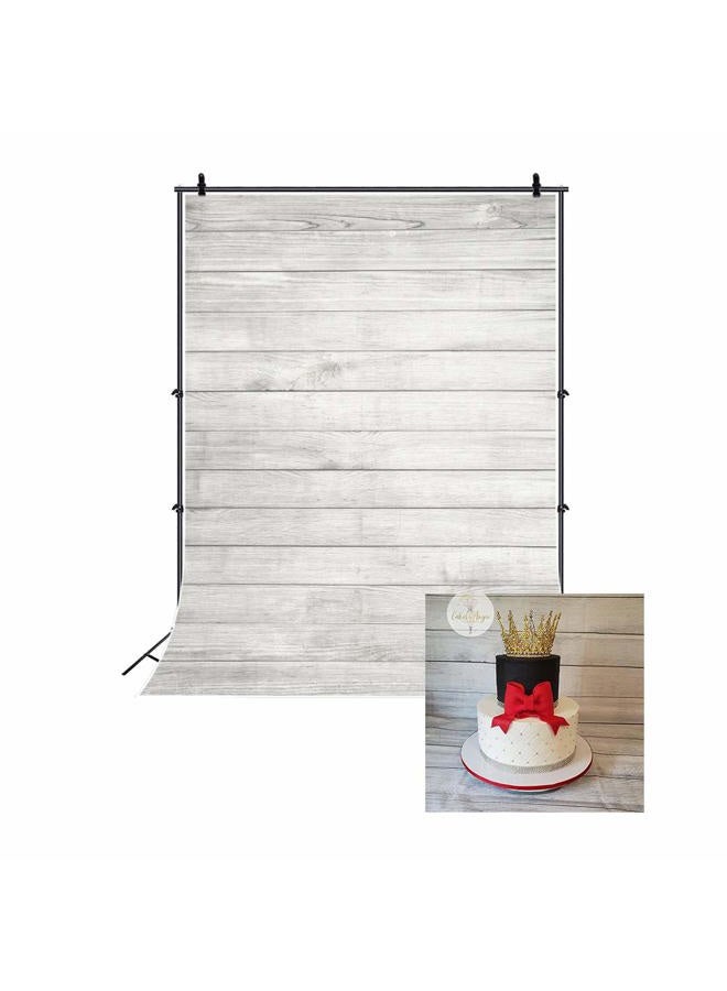 LFEEY 3x5ft Wood Backdrops for Photography White Wooden Board Vintage White Wood Floor Backdrops Baby Shower Birthday Cake Table Photography Backgrounds Newborn Photos Kids Adult Portrait Studio Props  - Image 1