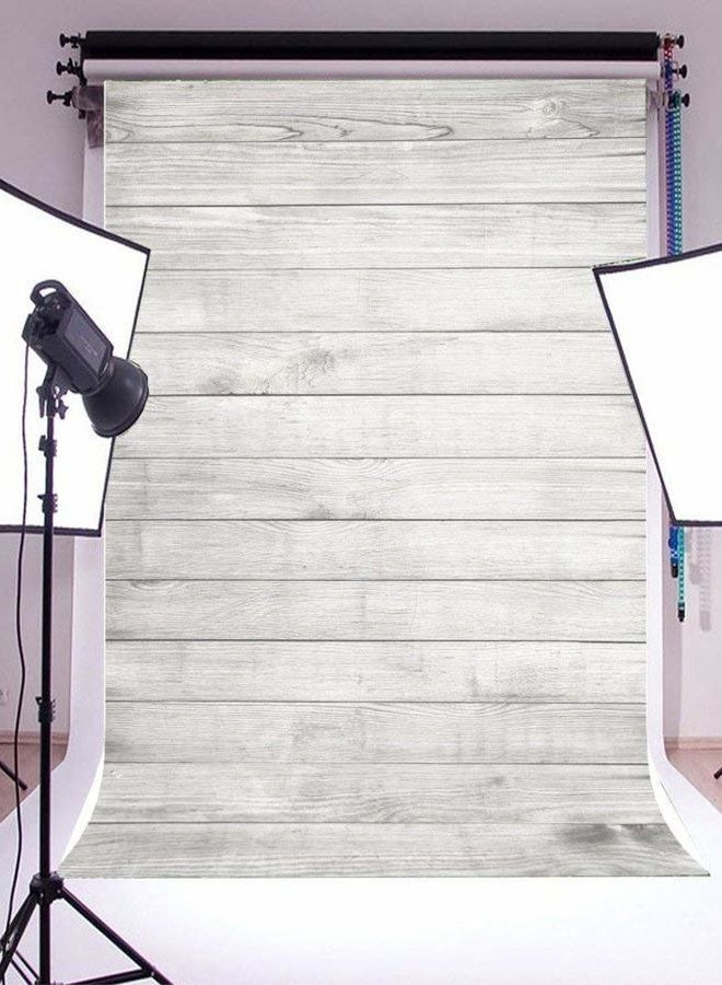 LFEEY 3x5ft Wood Backdrops for Photography White Wooden Board Vintage White Wood Floor Backdrops Baby Shower Birthday Cake Table Photography Backgrounds Newborn Photos Kids Adult Portrait Studio Props  - Image 2