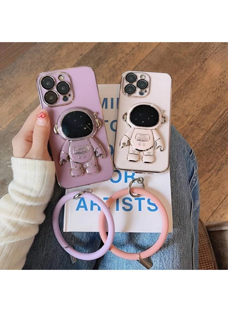 TahTicMer Xiaomi Redmi 9c Compatible Case Astronaut Ring Hidden Stand Silicone Holder Foldable Laser TPU  - Image 2