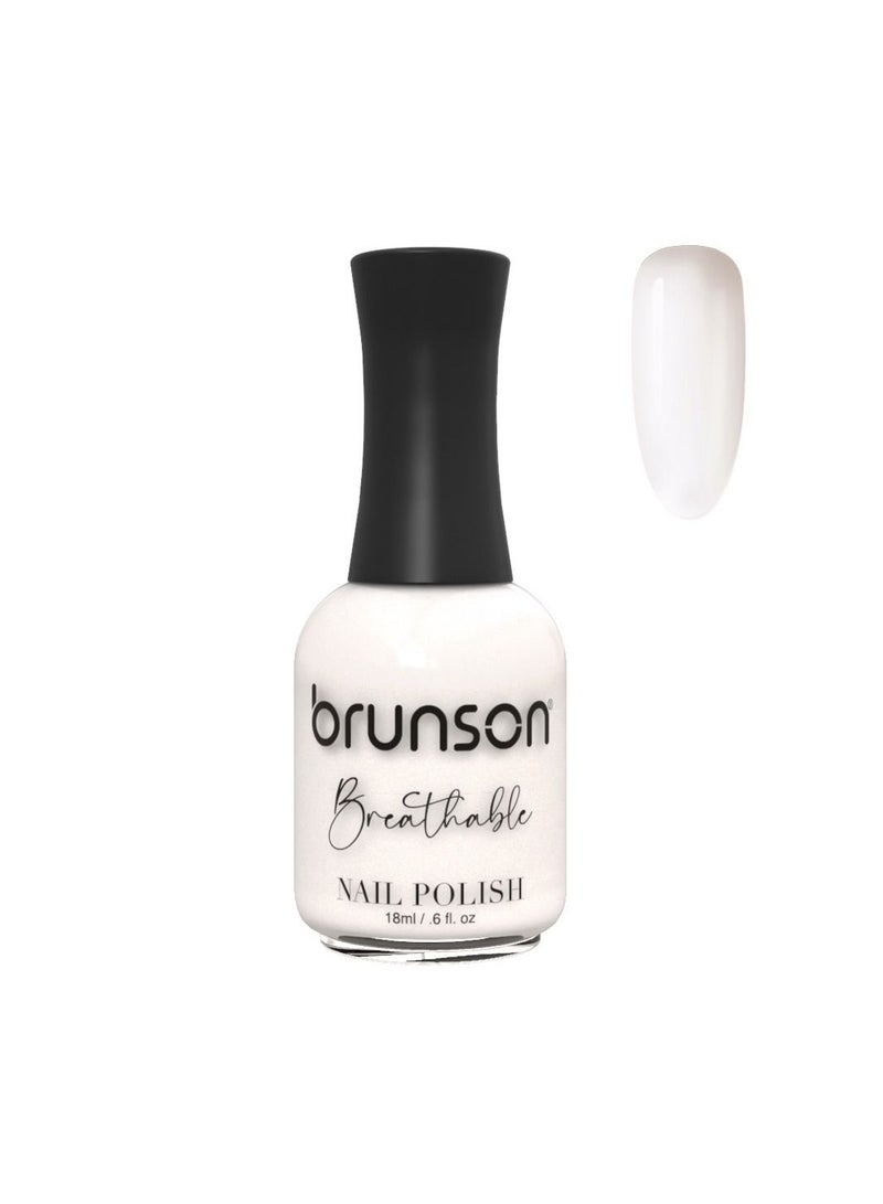 Brunson Breathable Nail Polish Halal nail polish Wudu friendly Quick Dry Vegan Easy Peel off & Eco-Friendly Organic Glossy Shine Water Based Oxygenated Nail Lacquer 18ml